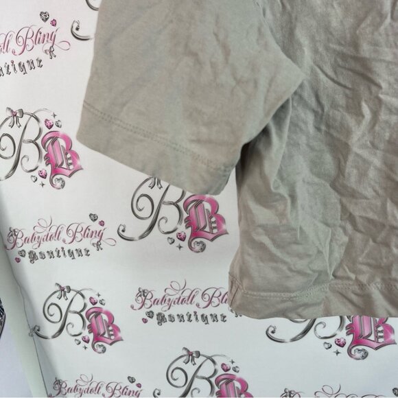 J.o & co tshirt tee cream Beige Crop Top cropped short style shirt grey - Picture 4 of 8